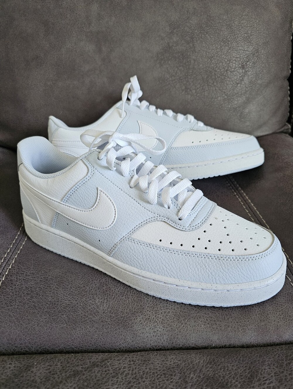 Nike Court Vision Low Next Nature Women's White Low-Top Leather Sneakers- NEW!